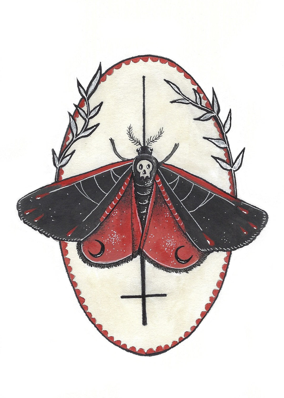 Goth Moth Original Painting
