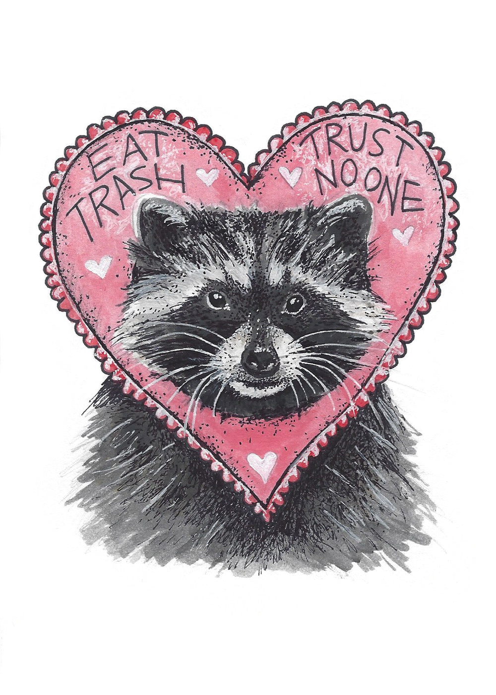 Valentine Raccoon Fine Art Print